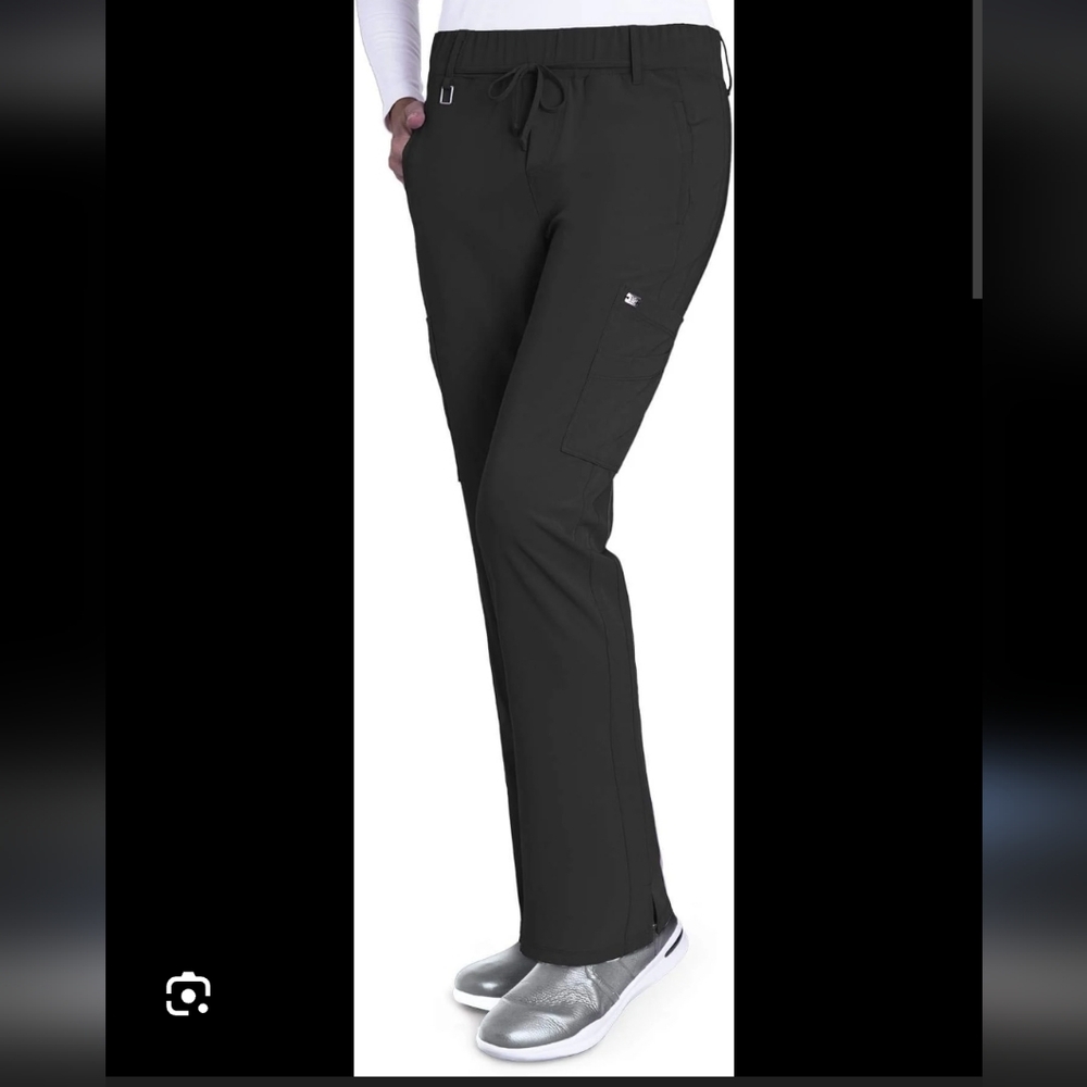 Greys Anatomy Black Cargo Pants Straight Slim XS P Signature Scrub